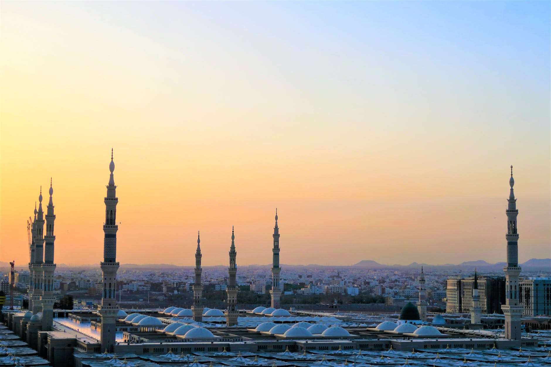 dome buildings during golden hour